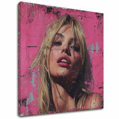 Slika Blondinka - Roza Barbie | 100 % originalna akrilna slika