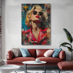 Slika Marilyn Monroe - Ikona v luči | 100 % originalna akrilna slika