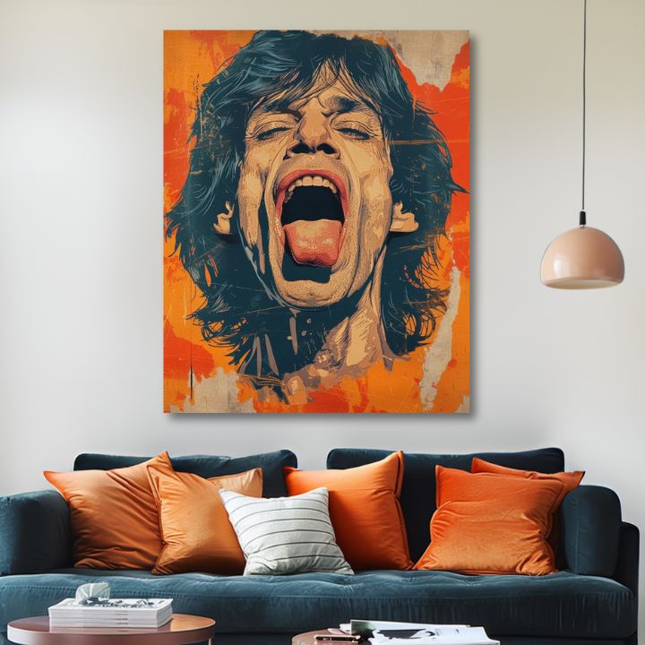 Slika MICK JAGGER - Moč rock scene | dokončano z roko umetnika