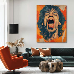 Slika MICK JAGGER - Moč rock scene | 100 % izvirni akril poslikan
