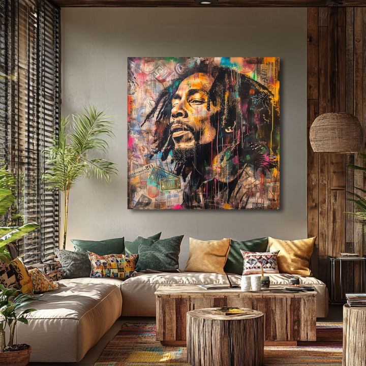 Slika Bob Marley - reggae umetnik | 100 % originalna akrilna slika