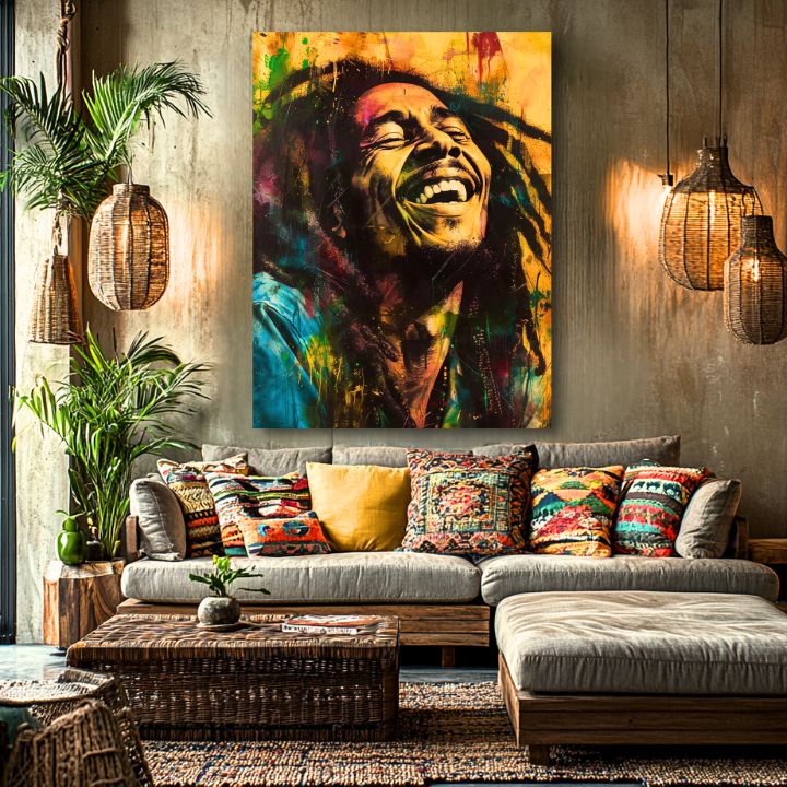 Slika Bob Marley - Jamajška zvezda | 100 % originalna akrilna slika