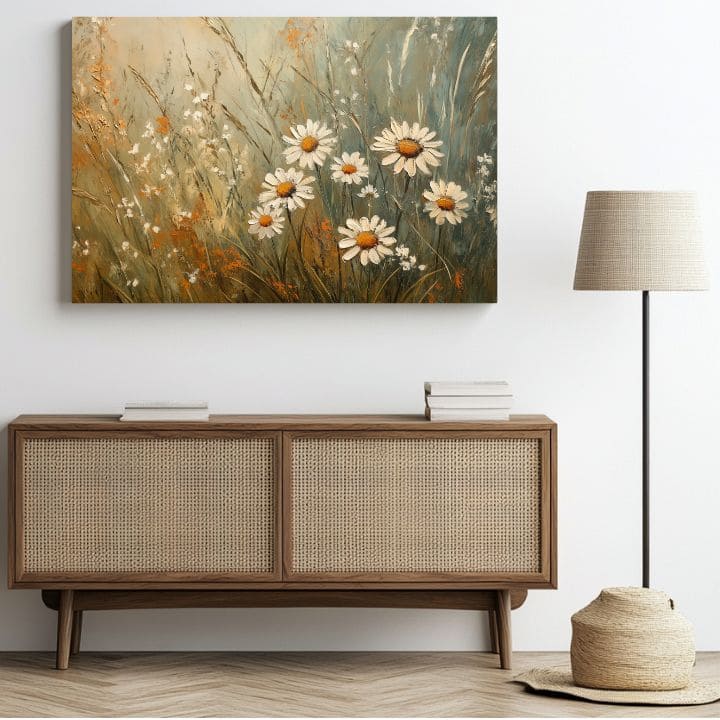 Slika beli ples rož | 100% originalna poslikava z akrilnimi barvami