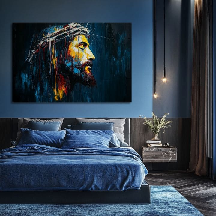 Mirni Jezus | Poslikano z akrilom in zlatimi lističi