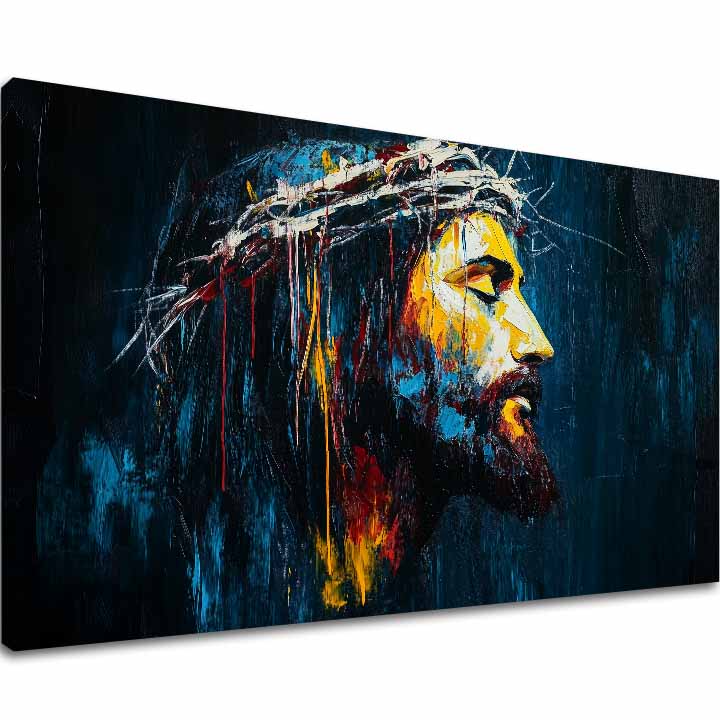 Mirni Jezus | Poslikano z akrilom in zlatimi lističi