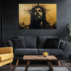 Trpeči Jezus | Slikano z akrilom in zlatimi lističi