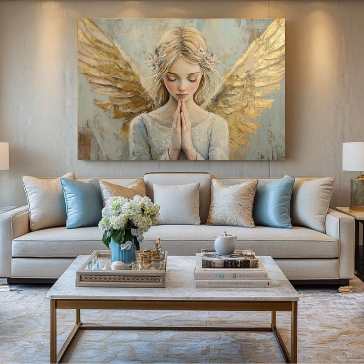 Slike angelov Jutranja molitev | 100 % izvirni akril poslikan