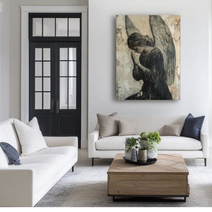 Slike angelov Silent Prayer | 100 % izvirni akril poslikan