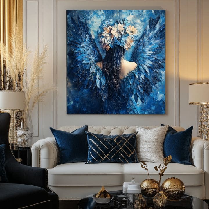 Slike angelov Skrivnostni obraz | 100 % izvirni akrilni slikar