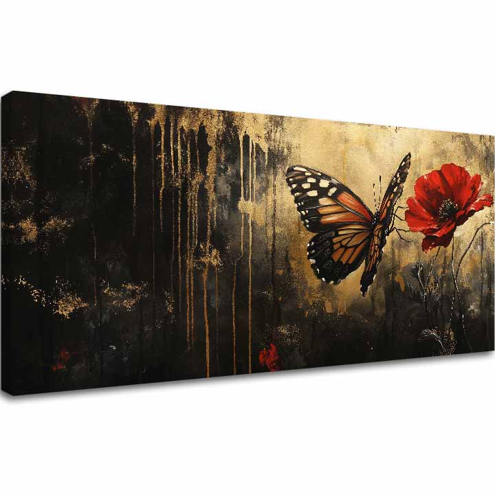 Slikanje metuljev Poppy dream - 100 % originalna akrilna poslikava - slika 2