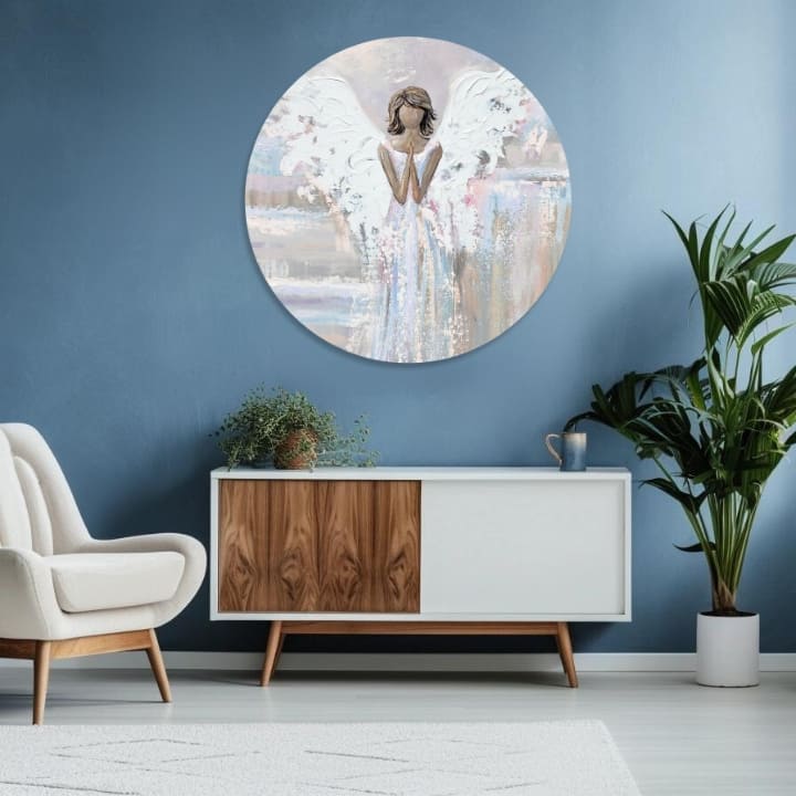 Okrogle slike z akrilom Dotik nežnosti | različne dimenzije