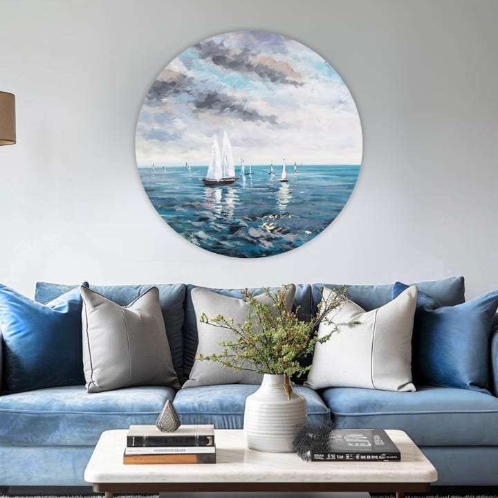 Okrogle slike z akrilom Azurna obzorja | različne dimenzije