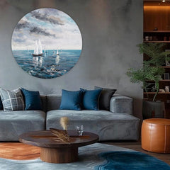 Okrogle slike z akrilom Azurna obzorja | različne dimenzije
