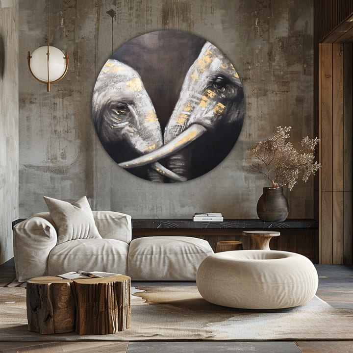 Okrogle slike z akrilom Dotik afriškega kralja | različne dimenzije