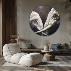 Okrogle slike z akrilom Dotik afriškega kralja | različne dimenzije