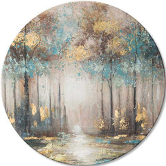 Okrogle slike z akrilom Skrivnosti zlatega jutra | različne dimenzije