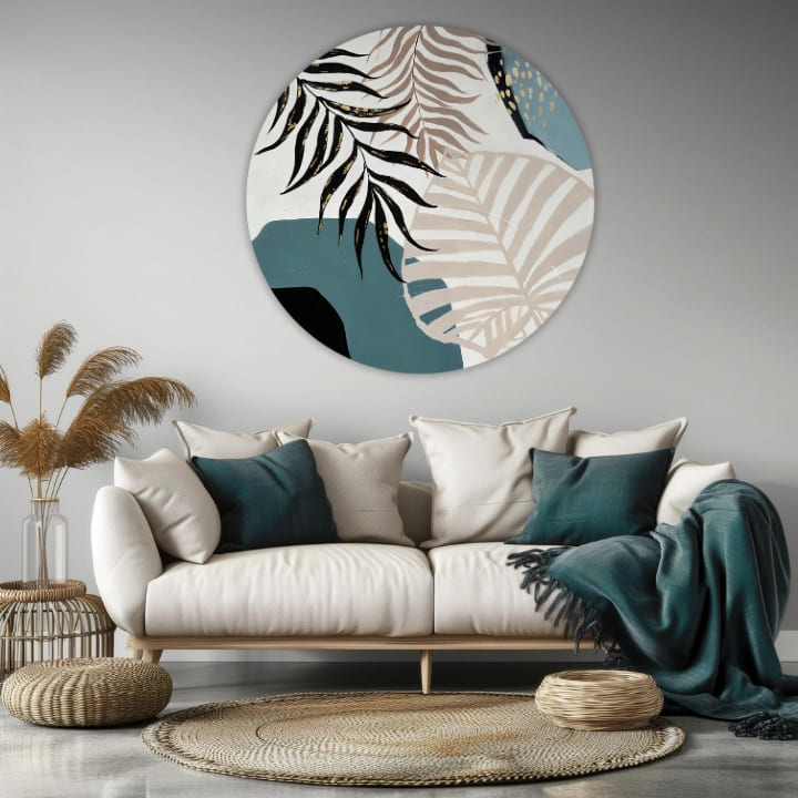 Okrogle slike z akrilom Dotik džungle | različne dimenzije