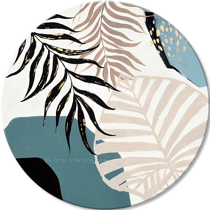 Okrogle slike z akrilom Dotik džungle | različne dimenzije