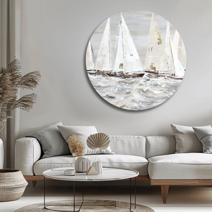 Okrogla poslikana slika Jutro v oceanu | različne dimenzije