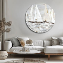 Okrogla poslikana slika Jutro v oceanu | različne dimenzije