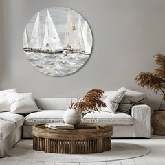 Okrogla poslikana slika Jutro v oceanu | različne dimenzije