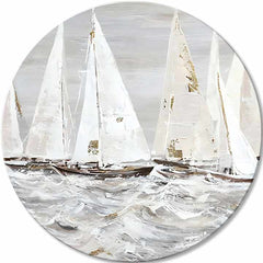 Okrogla poslikana slika Jutro v oceanu | različne dimenzije