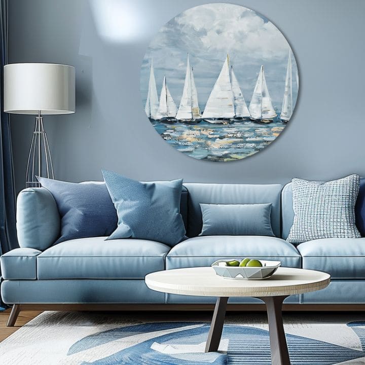 Okrogla poslikana slika Sprostitev na morju | različne dimenzije