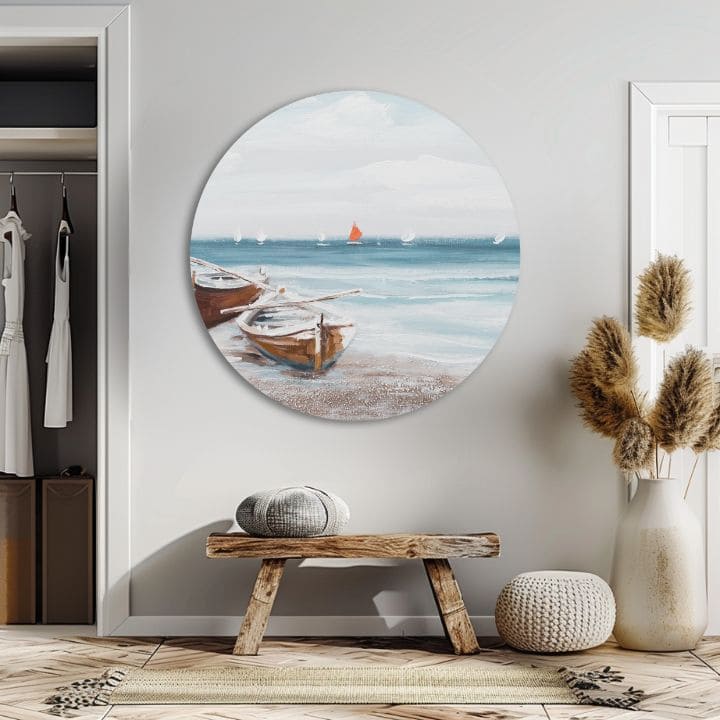 Okrogla poslikana velikanka Počivajte v pristanišču | različne dimenzije