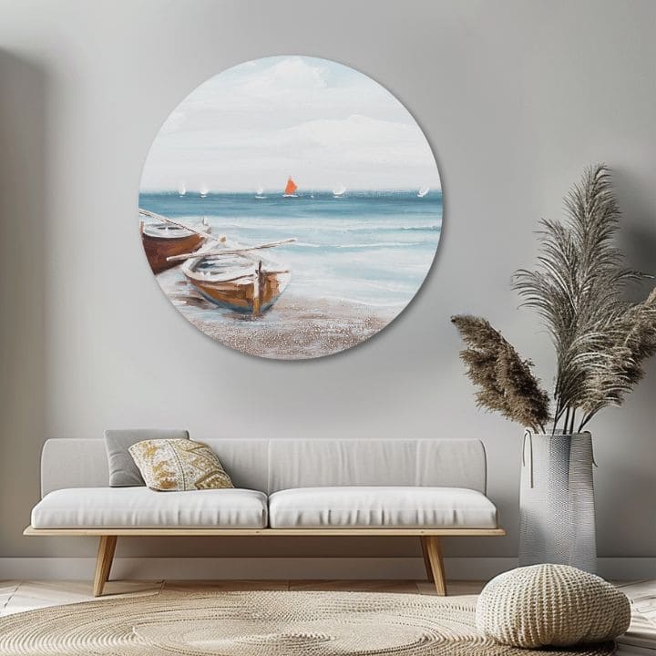 Okrogla poslikana velikanka Počivajte v pristanišču | različne dimenzije