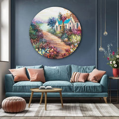 Okrogla poslikana slika babičine hiše | različne dimenzije