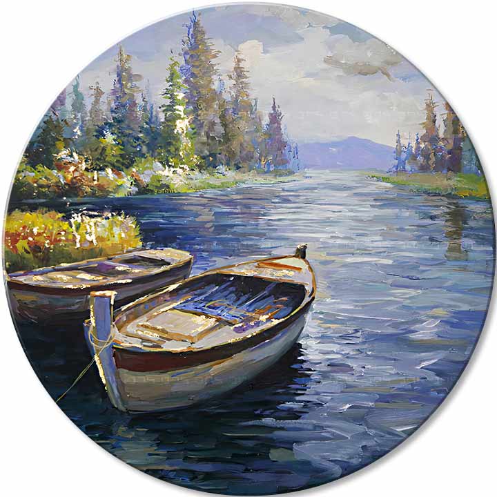 Okrogla poslikana slika Začetek pustolovščine | različne dimenzije