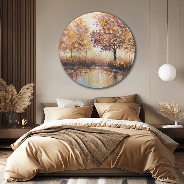 Okrogla poslikana slika Skrito sonce | različne dimenzije