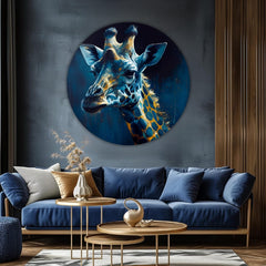 Okrogle slike z akrilom Nočna žirafa aura | različne dimenzije