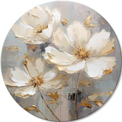 Okrogle slike z akrilom Rože v plesnih oblekah | različne dimenzije