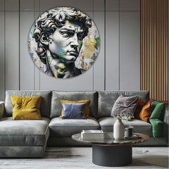 Okrogle slike z akrilom Starodavni pogled na Davida | različne dimenzije