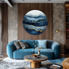 Okrogle slike z akrilom Abstraktni oceani | različne dimenzije