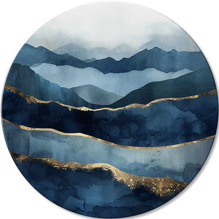 Okrogle slike z akrilom Abstraktni oceani | različne dimenzije