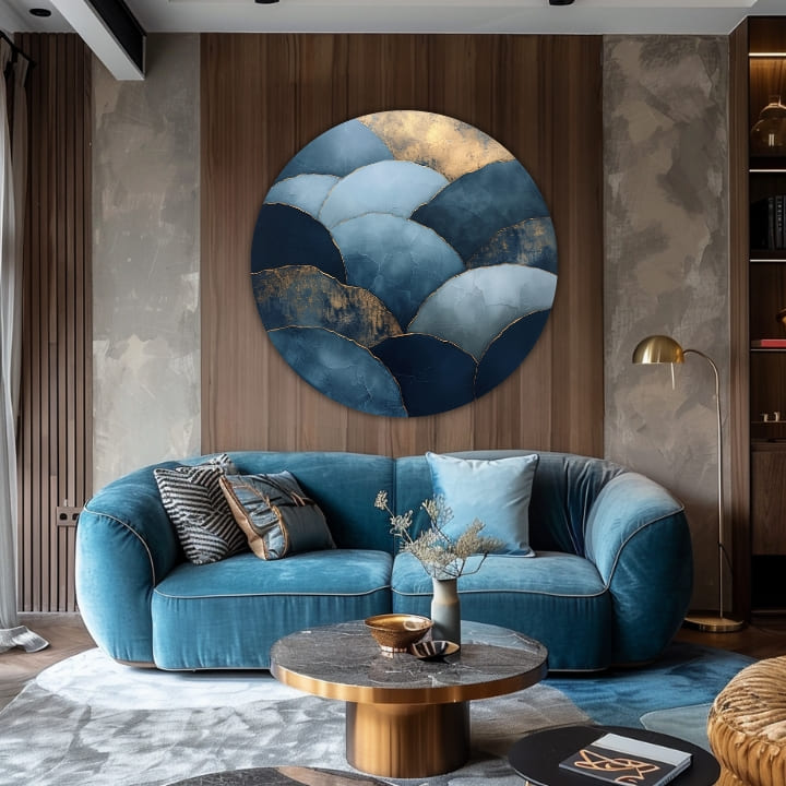 Okrogle slike z akrilom Gorsko zlato | različne dimenzije