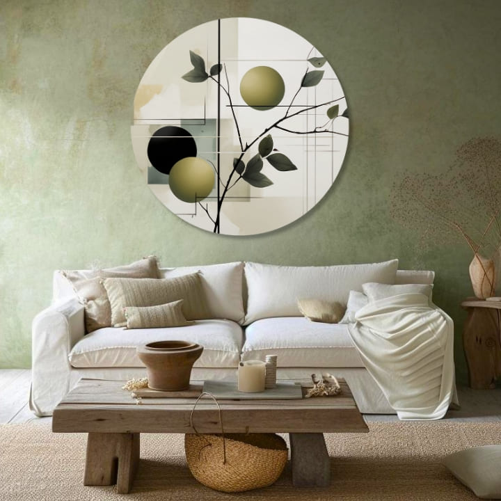 Okrogle slike z akrilom Nasad oljk | različne dimenzije