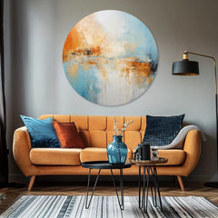 Okrogle slike z akrilom Abstraktno jutro | različne dimenzije