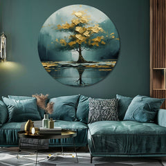 Okrogle slike z akrilom Zgodba o izgubljenem jezeru | različne dimenzije