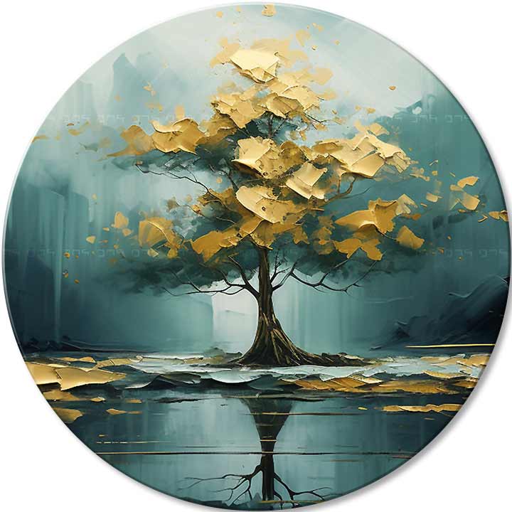 Okrogle slike z akrilom Zgodba o izgubljenem jezeru | različne dimenzije