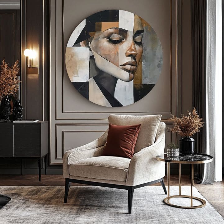 Okrogle slike z akrilom Abstraktni obraz