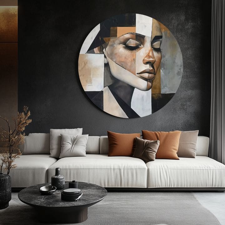 Okrogle slike z akrilom Abstraktni obraz