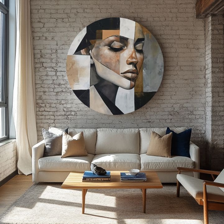 Okrogle slike z akrilom Abstraktni obraz