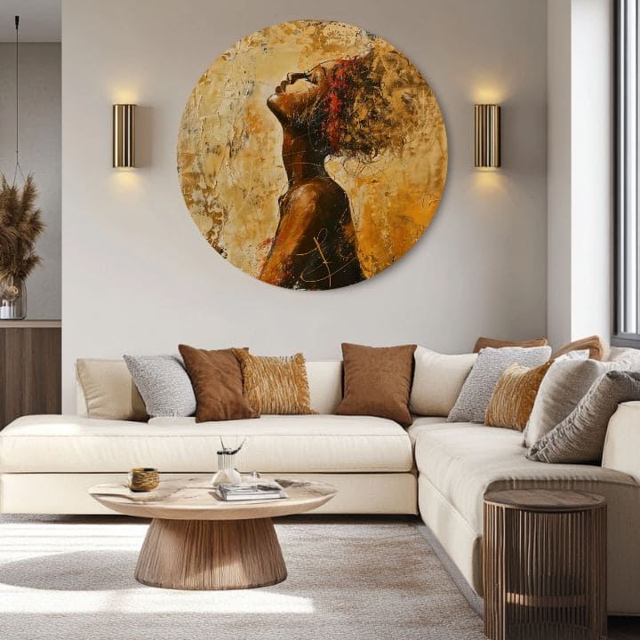 Okrogle slike z akrilom Strastno jutro