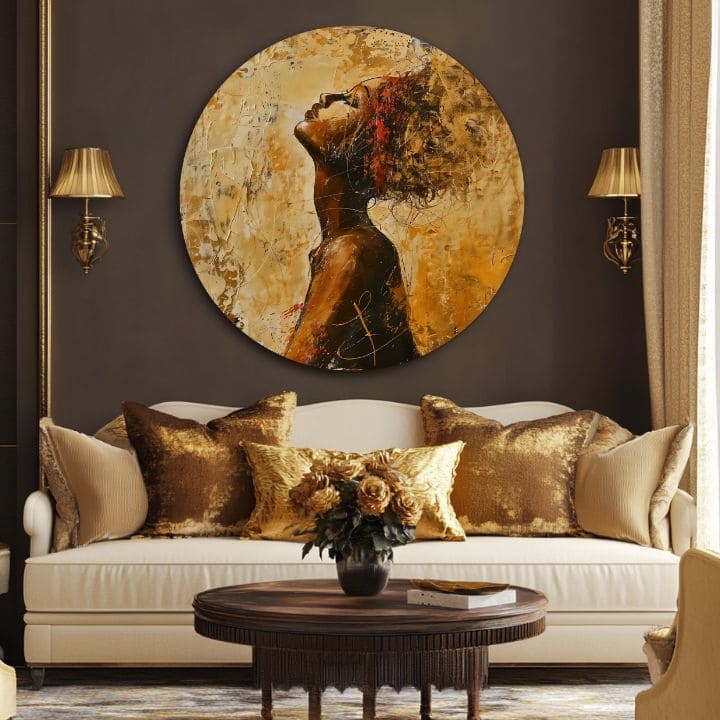 Okrogle slike z akrilom Strastno jutro