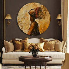 Okrogle slike z akrilom Strastno jutro