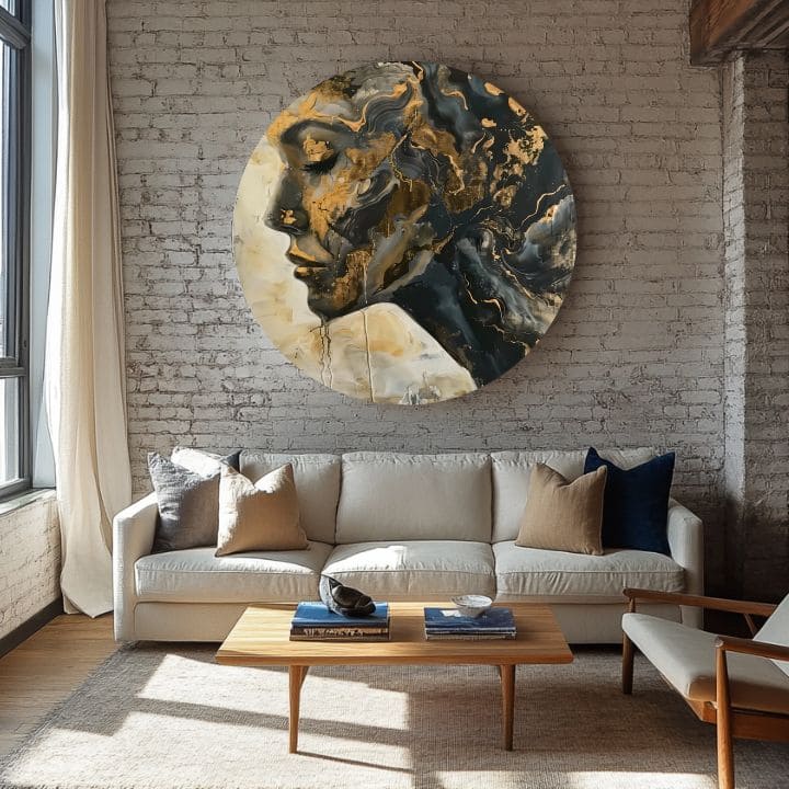 Okrogle slike z akrilom Portret ponižnosti