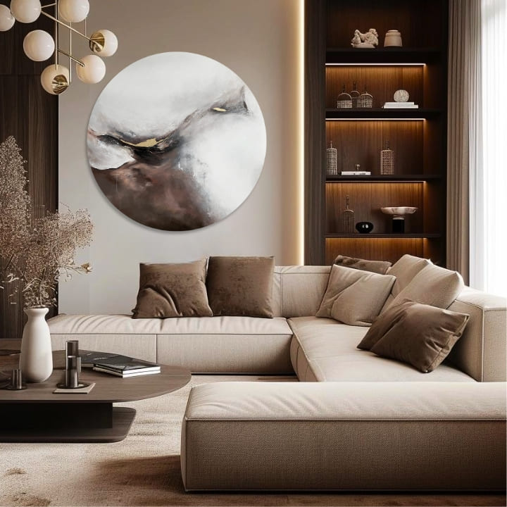 Okrogle slike z akrilom Dolina gora | različne dimenzije